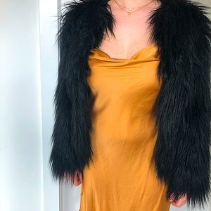 Top shop black foe fur jacket